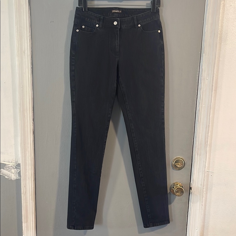 J. McLaughlin Faded Black 5 Pocket Cotton Blend Ankle Jeans Womens 2